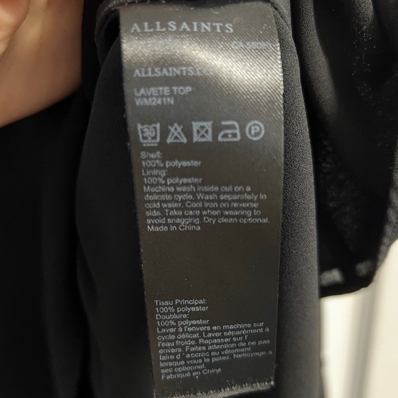 ALLSAINTS Lavete Top - Black - Small - Picture 4 of 5